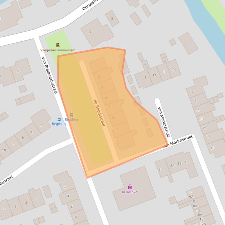 Kaart van postcodegebied 3381CA.