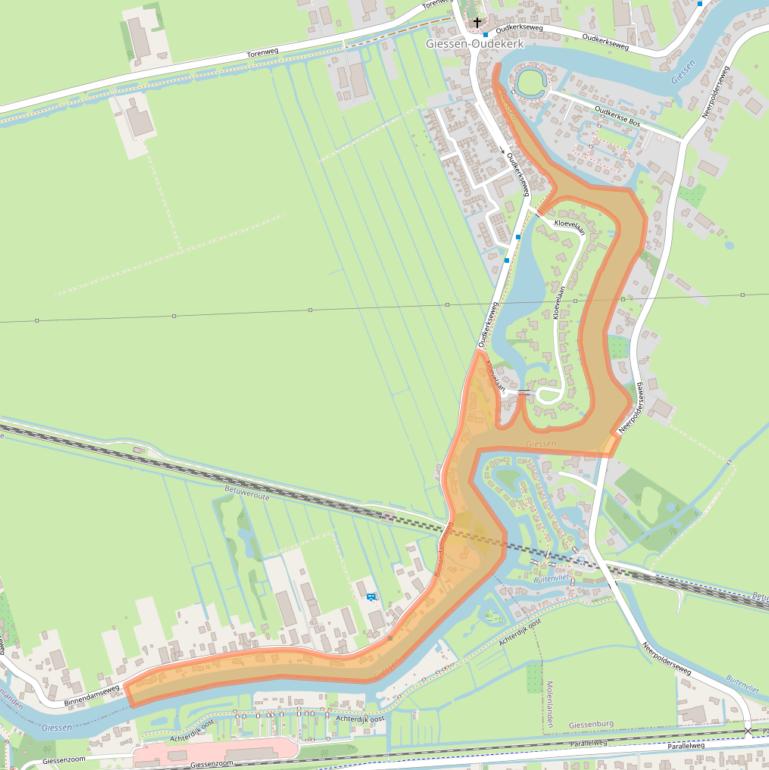 Kaart van postcodegebied 3381GA.