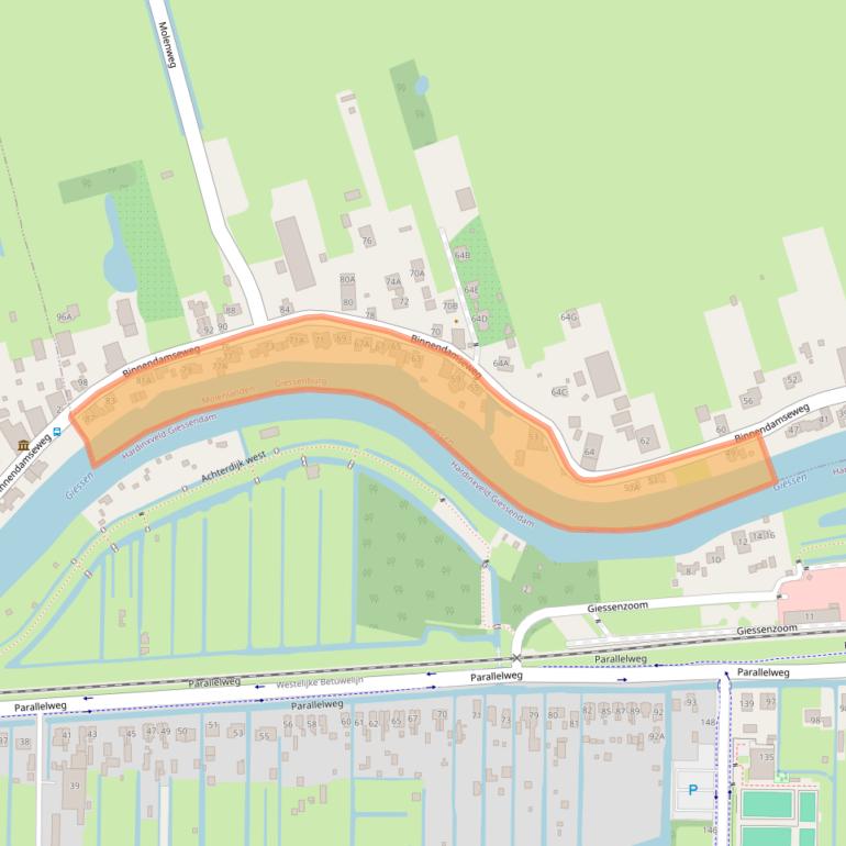 Kaart van postcodegebied 3381GB.