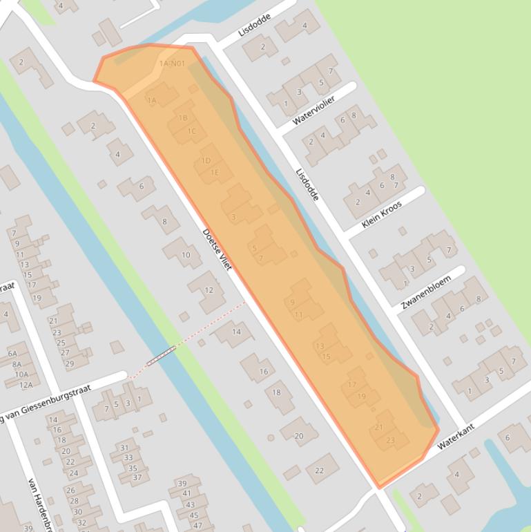 Kaart van postcodegebied 3381HA.