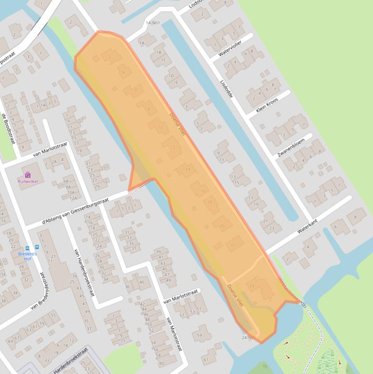 Kaart van postcodegebied 3381HB.