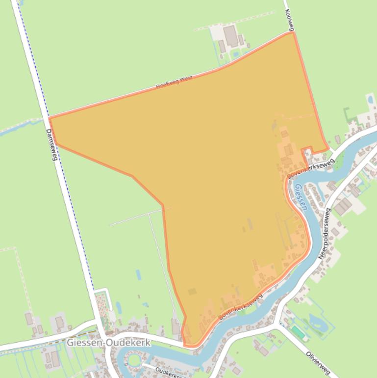 Kaart van postcodegebied 3381KC.