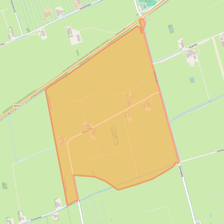 Kaart van postcodegebied 3381KL.