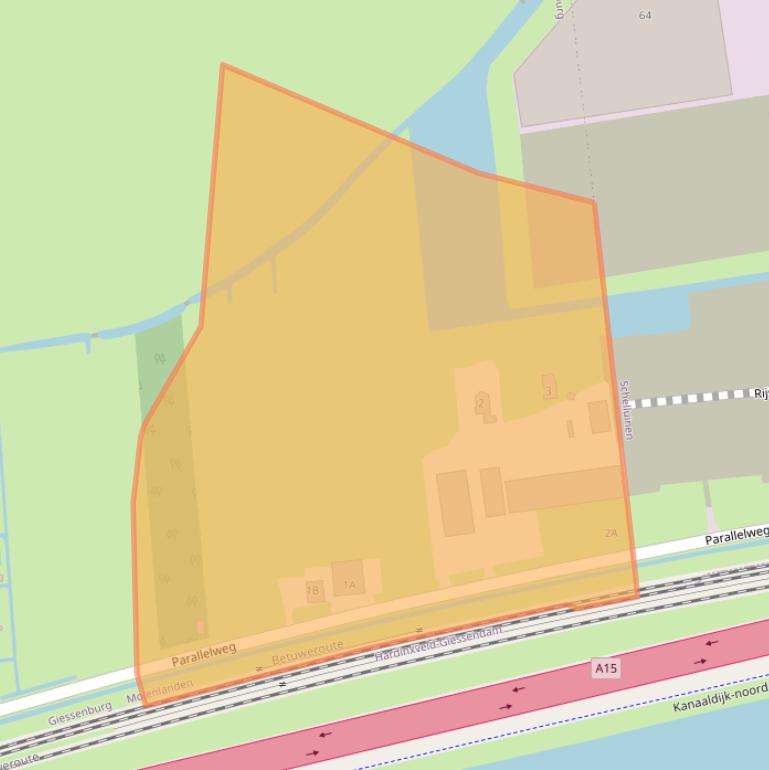 Kaart van postcodegebied 3381KS.