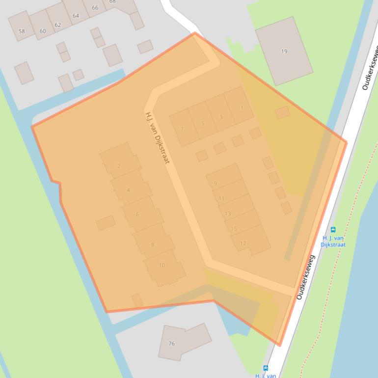 Kaart van postcodegebied 3381LR.