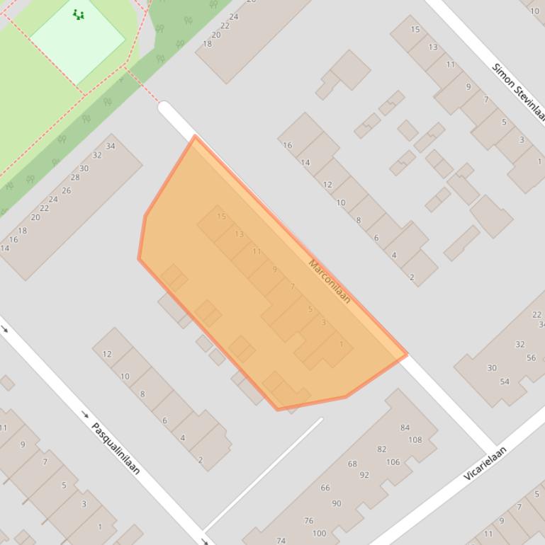 Kaart van postcodegebied 3401AB.