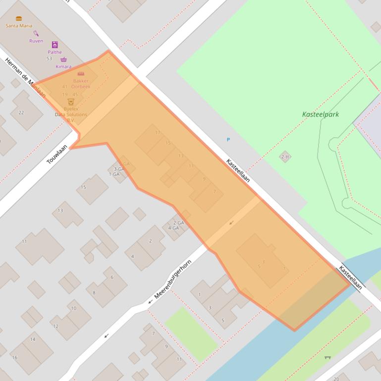 Kaart van postcodegebied 3401AE.