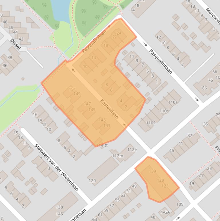 Kaart van postcodegebied 3401AJ.