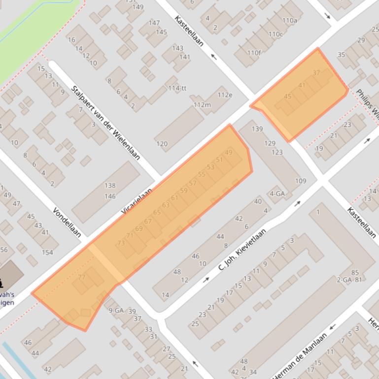 Kaart van postcodegebied 3401AR.