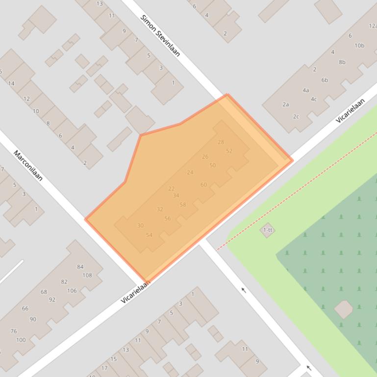 Kaart van postcodegebied 3401AT.