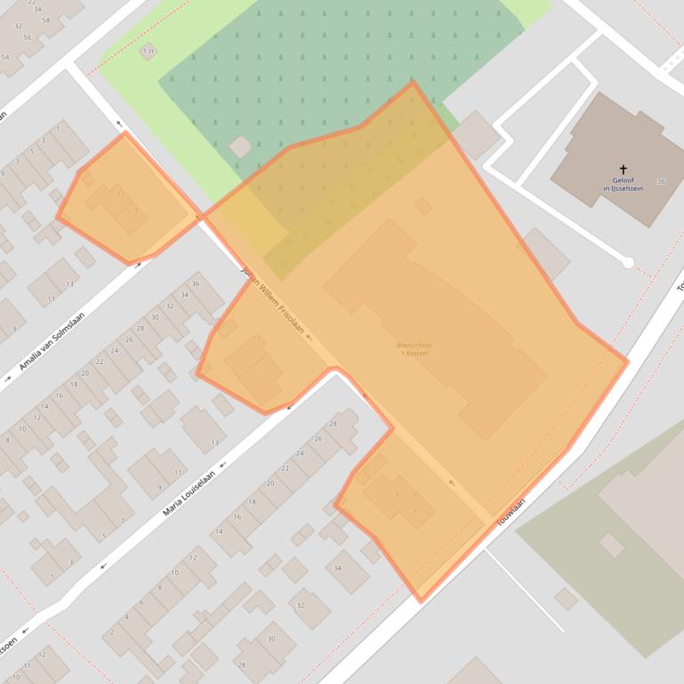 Kaart van postcodegebied 3401AX.