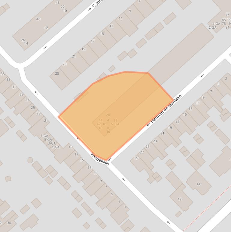 Kaart van postcodegebied 3401BG.