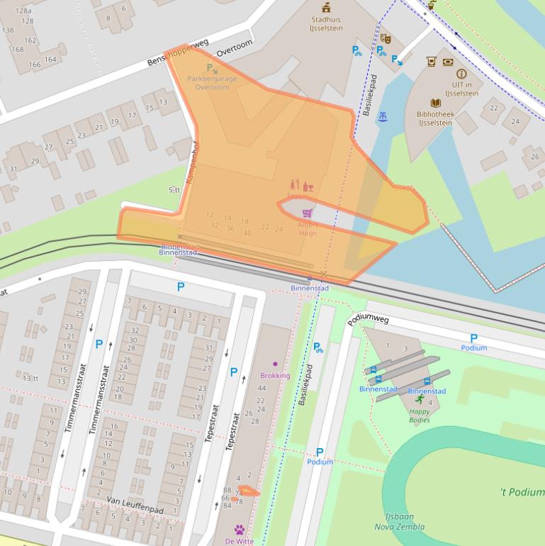 Kaart van postcodegebied 3401BJ.