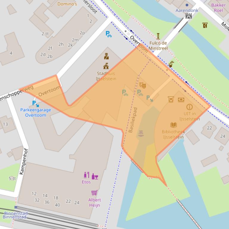 Kaart van postcodegebied 3401BK.