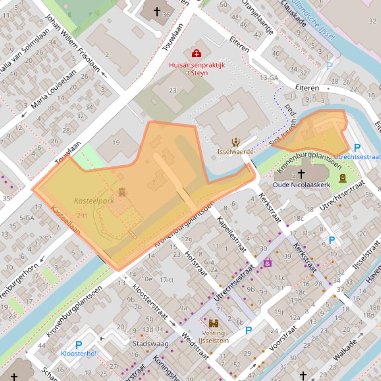 Kaart van postcodegebied 3401BM.