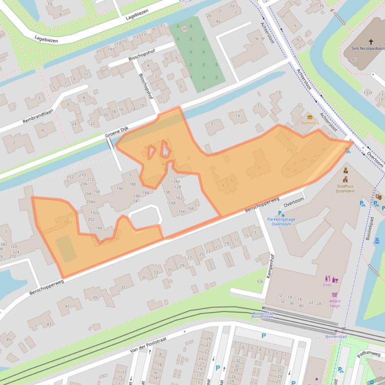 Kaart van postcodegebied 3401BV.