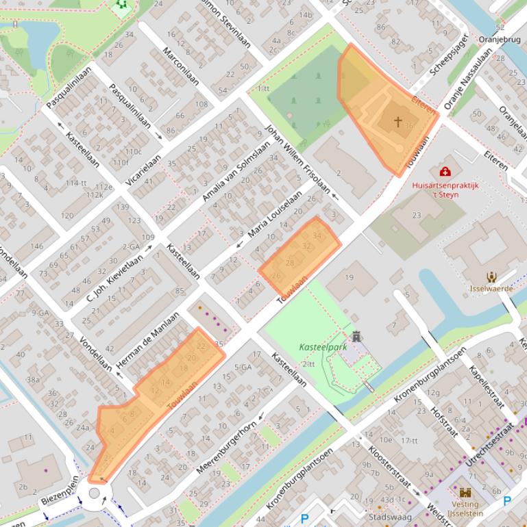 Kaart van postcodegebied 3401CB.