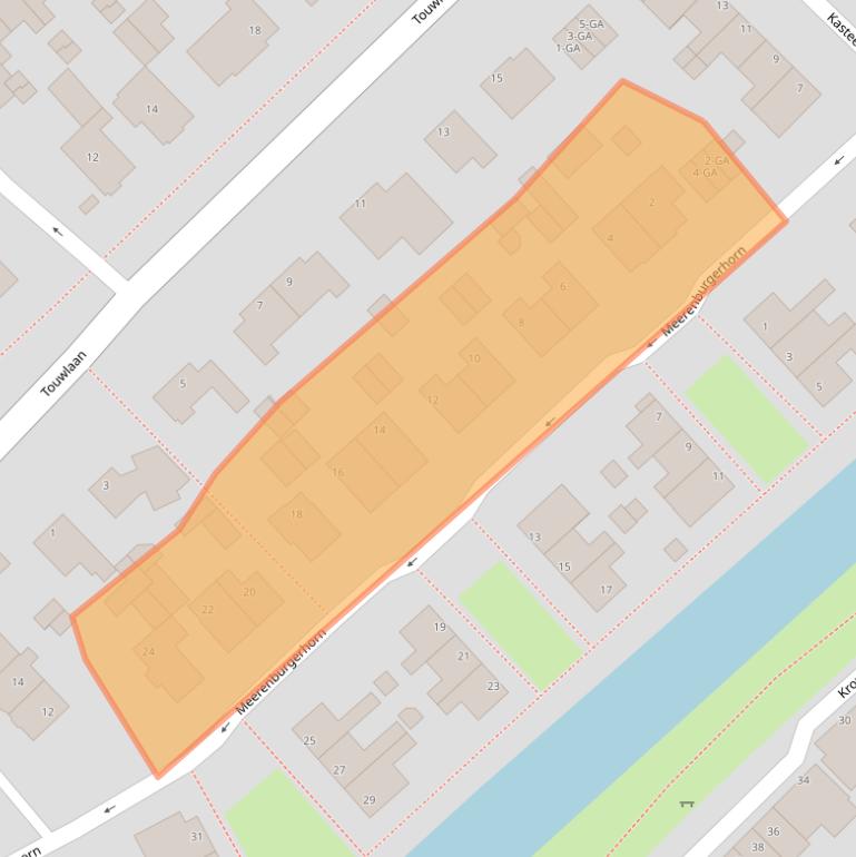 Kaart van postcodegebied 3401CD.