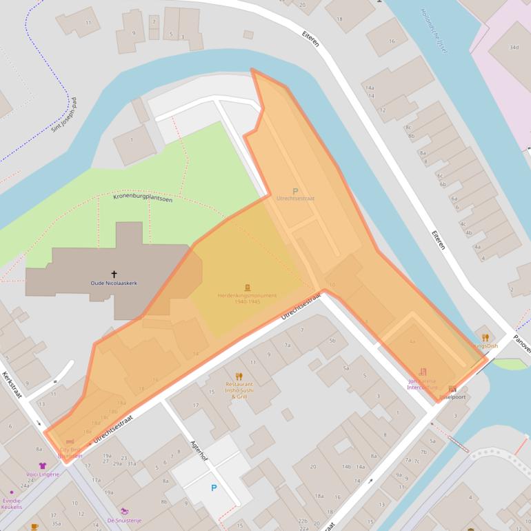 Kaart van postcodegebied 3401CV.
