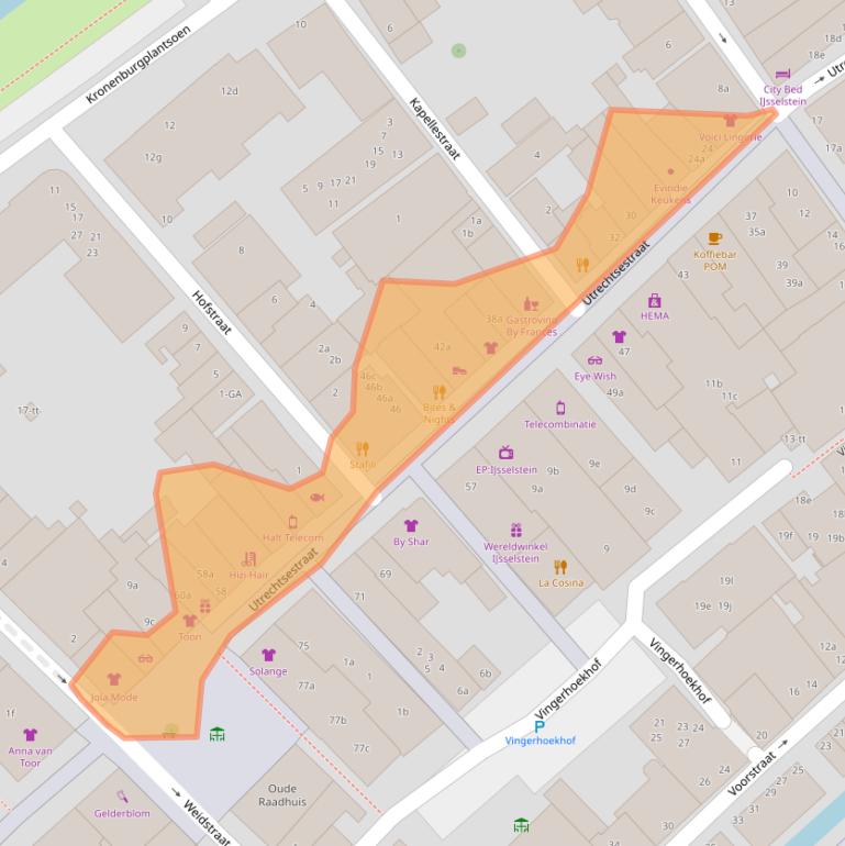 Kaart van postcodegebied 3401CW.
