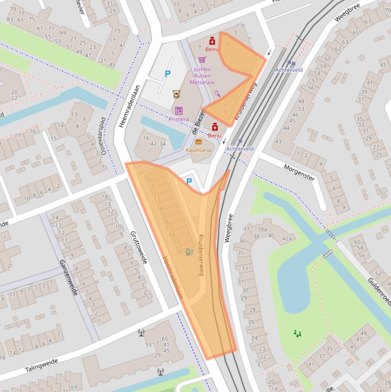 Kaart van postcodegebied 3401GG.