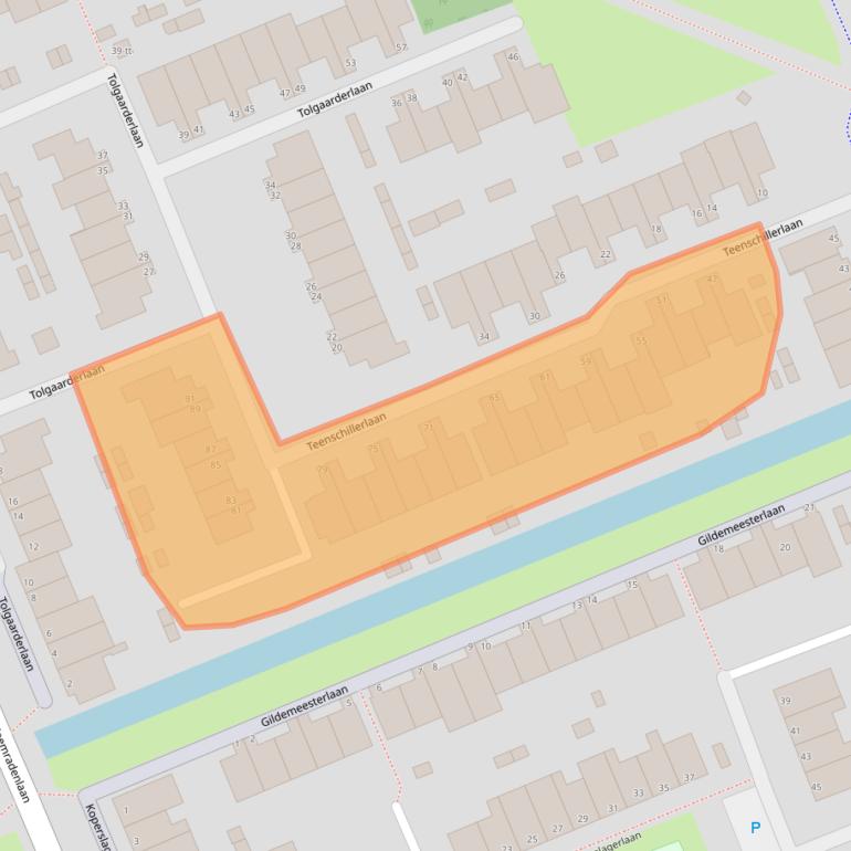 Kaart van postcodegebied 3401GJ.