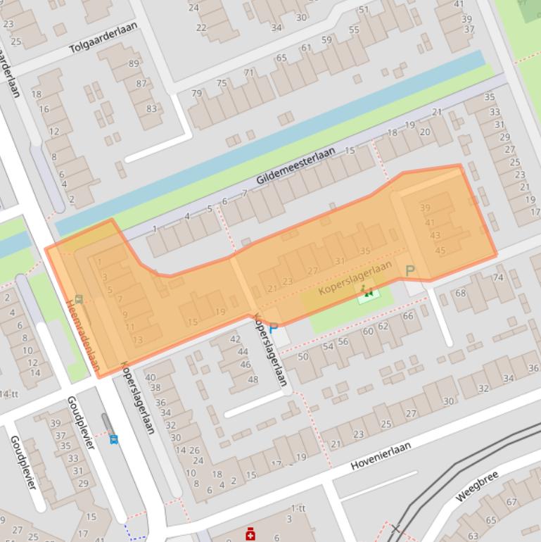 Kaart van postcodegebied 3401GM.