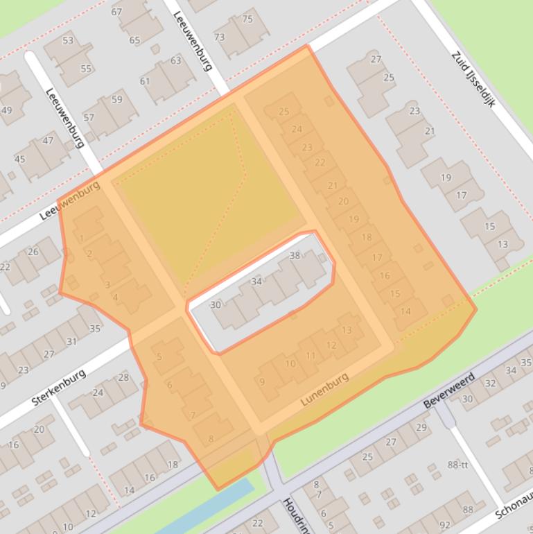 Kaart van postcodegebied 3401HT.