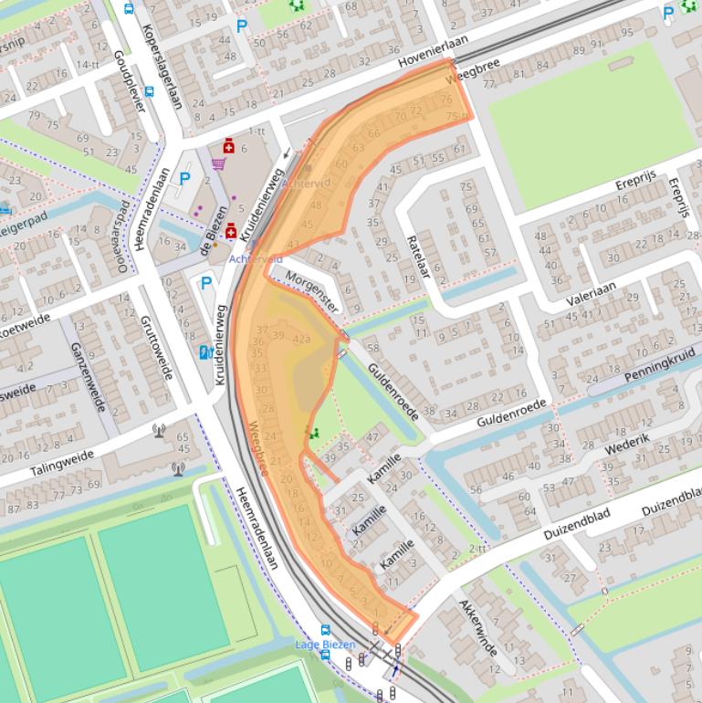 Kaart van postcodegebied 3401KA.