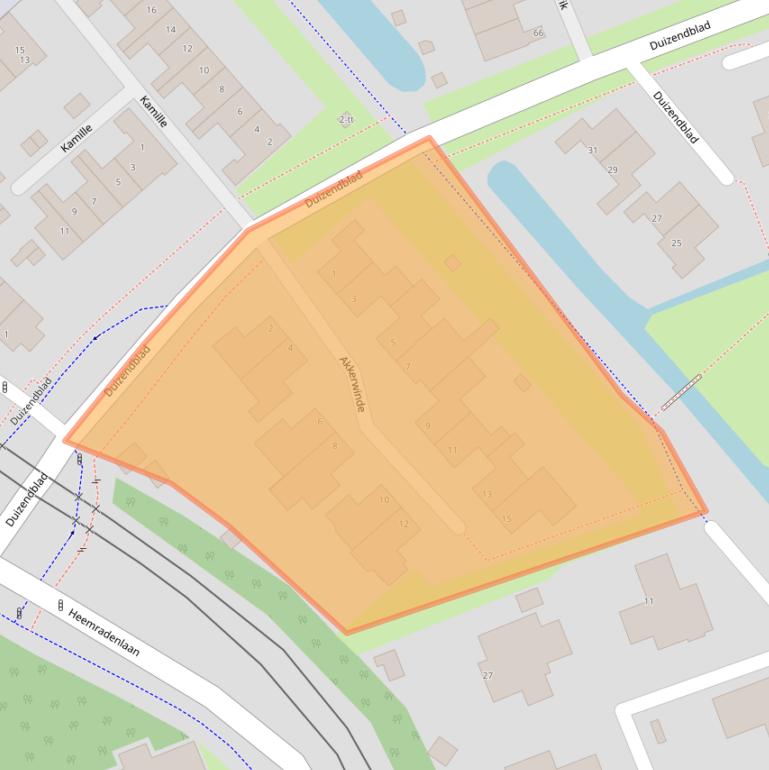 Kaart van postcodegebied 3401KC.