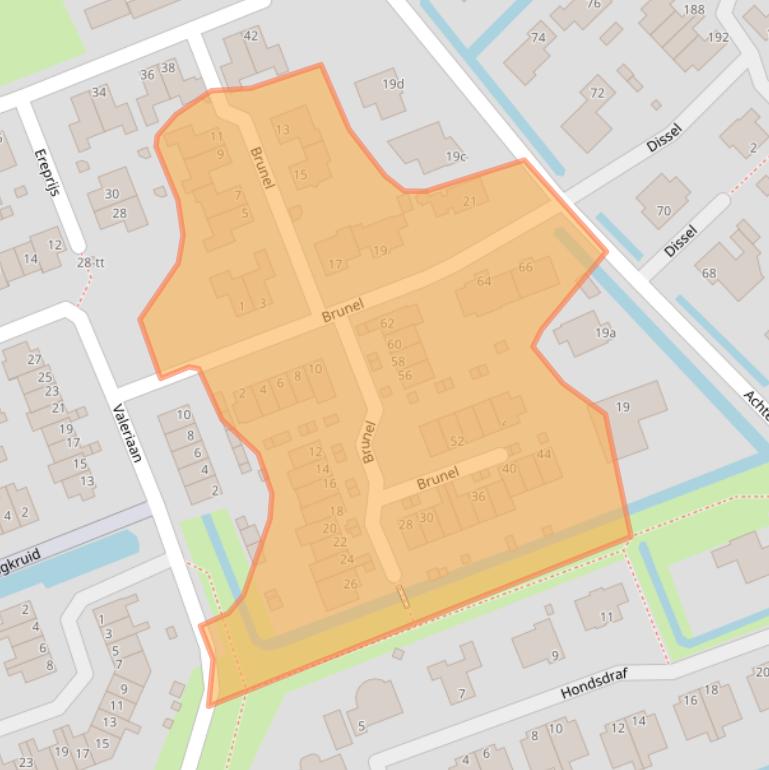 Kaart van postcodegebied 3401LJ.