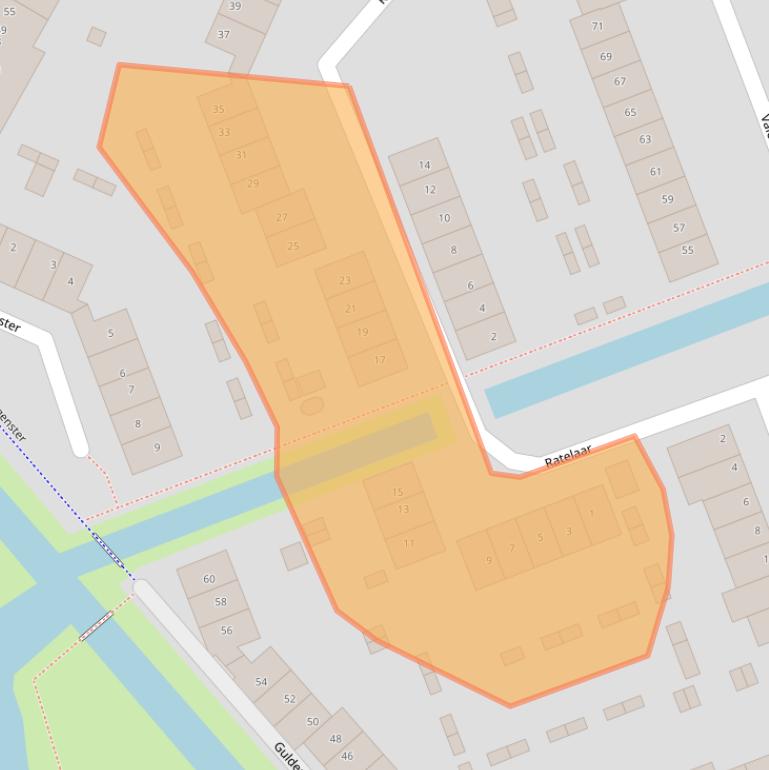 Kaart van postcodegebied 3401LL.