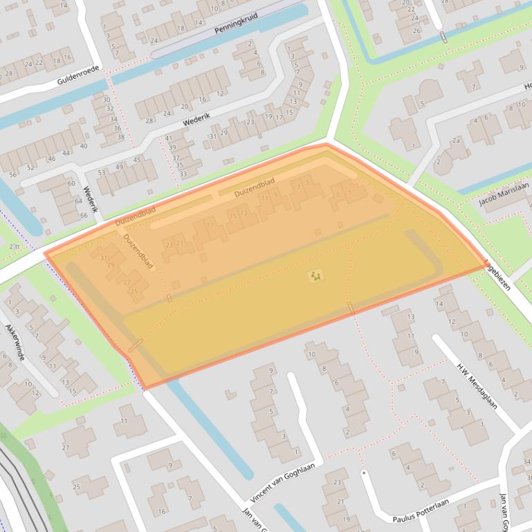 Kaart van postcodegebied 3401LX.