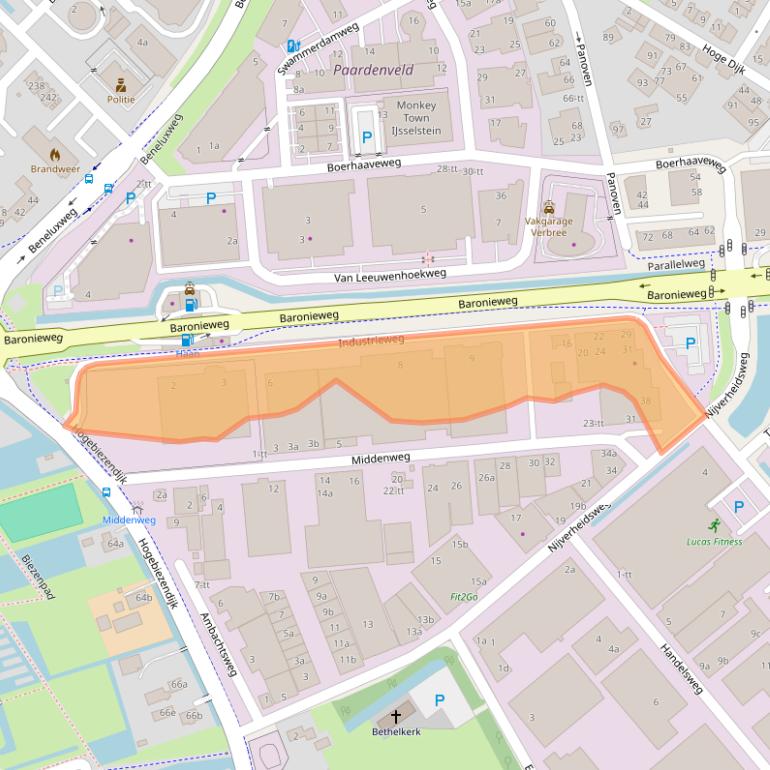 Kaart van postcodegebied 3401MA.