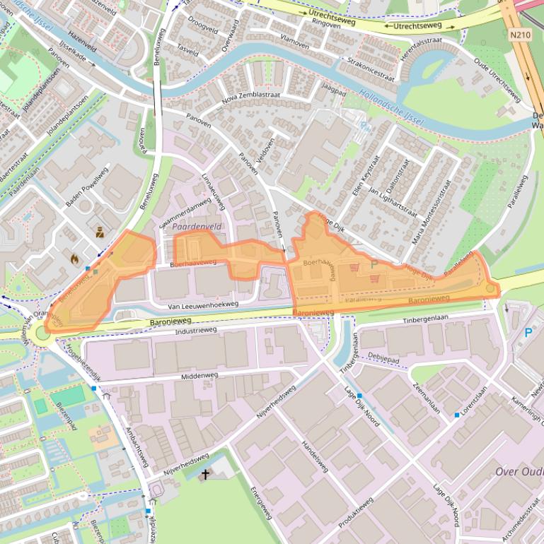 Kaart van postcodegebied 3401MN.