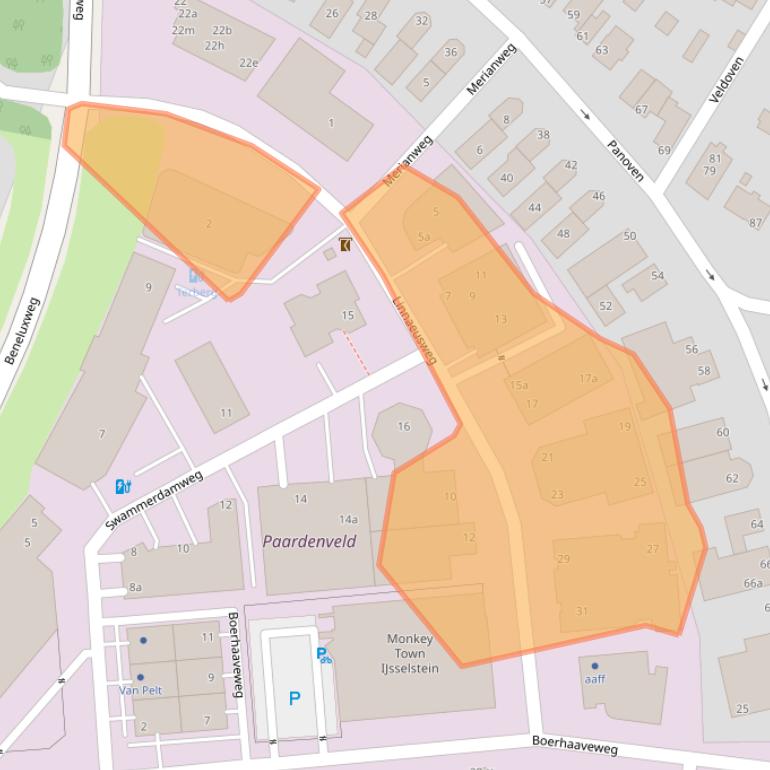 Kaart van postcodegebied 3401MS.