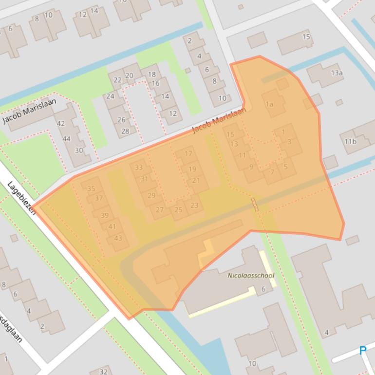 Kaart van postcodegebied 3401NN.