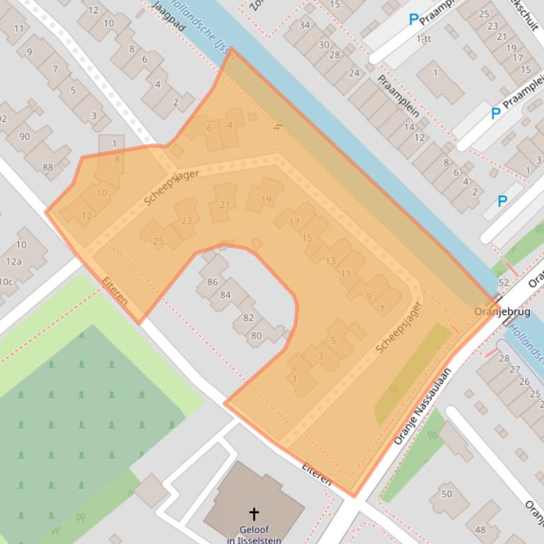 Kaart van postcodegebied 3401PH.