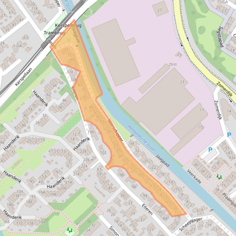 Kaart van postcodegebied 3401PK.