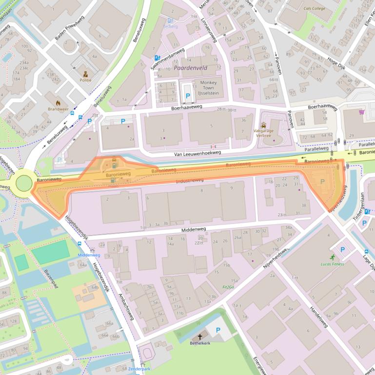 Kaart van postcodegebied 3401PM.