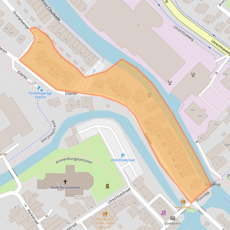 Kaart van postcodegebied 3401PT.