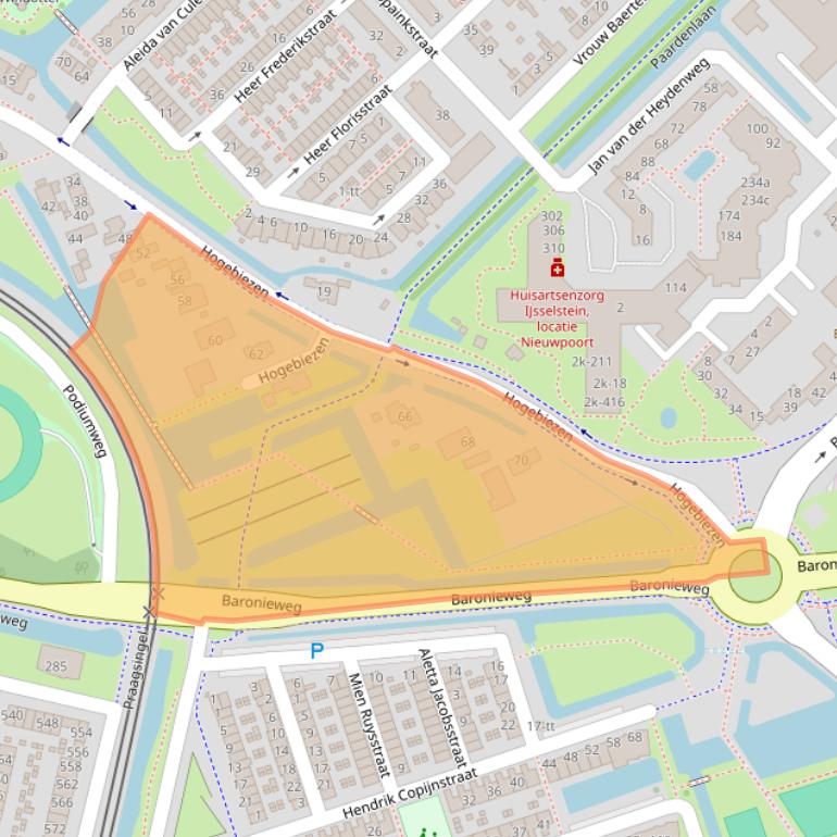 Kaart van postcodegebied 3401RM.