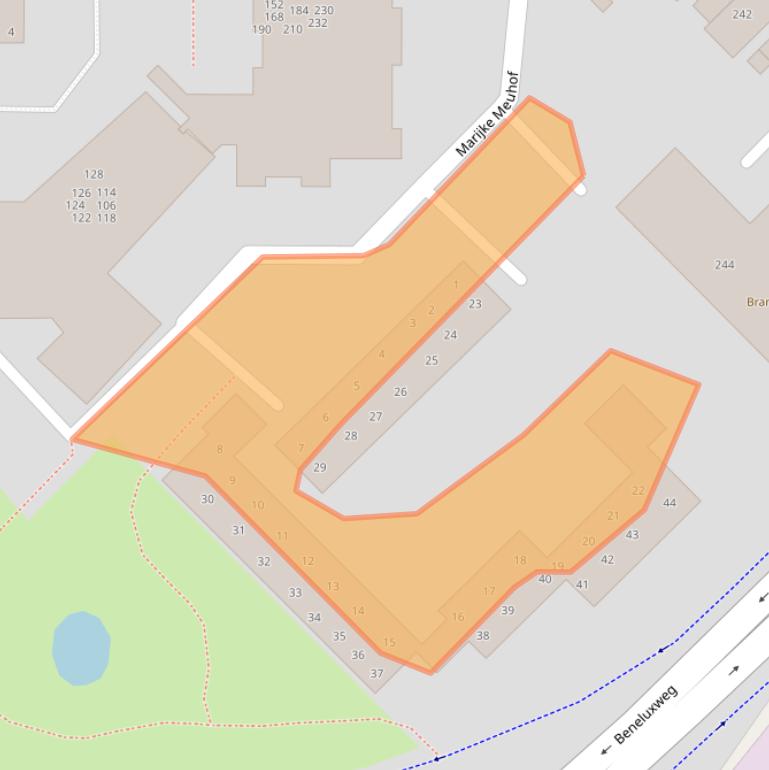 Kaart van postcodegebied 3401RW.