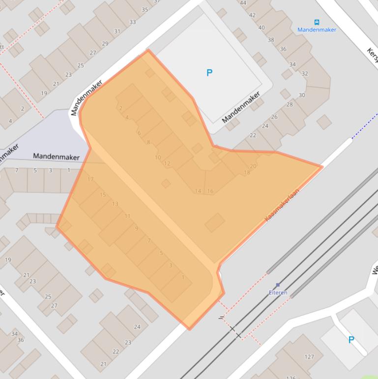 Kaart van postcodegebied 3401TE.