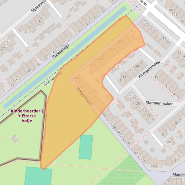 Kaart van postcodegebied 3401TK.