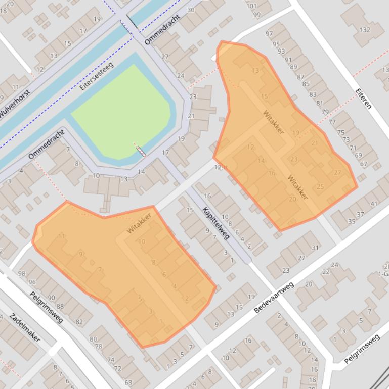 Kaart van postcodegebied 3401TV.