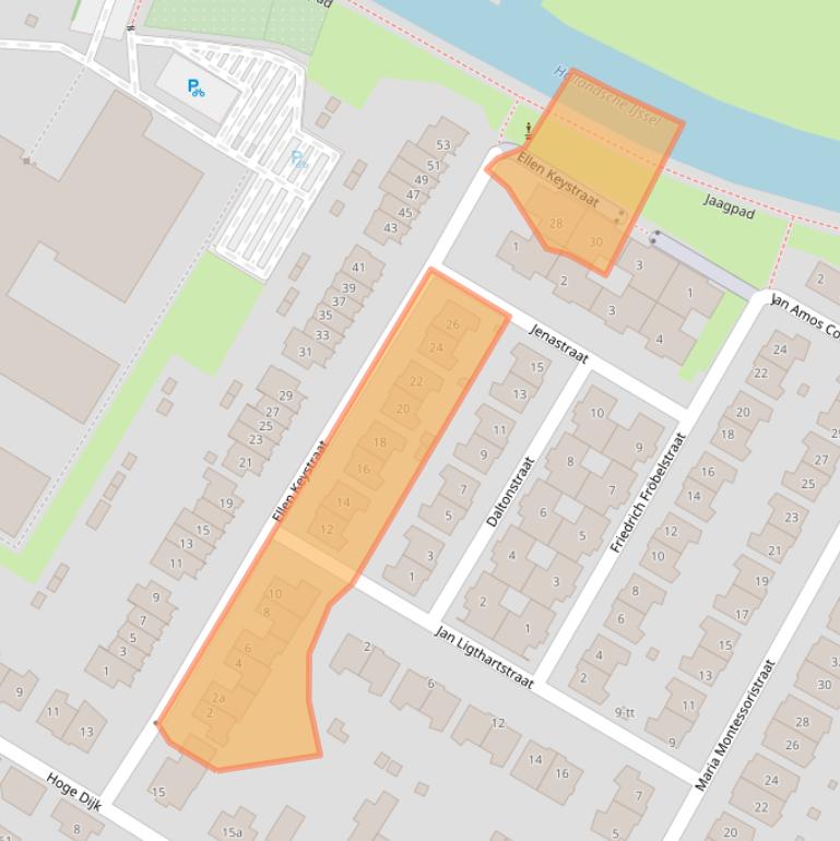 Kaart van postcodegebied 3401WC.