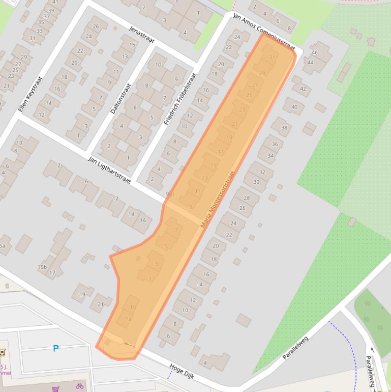 Kaart van postcodegebied 3401WK.