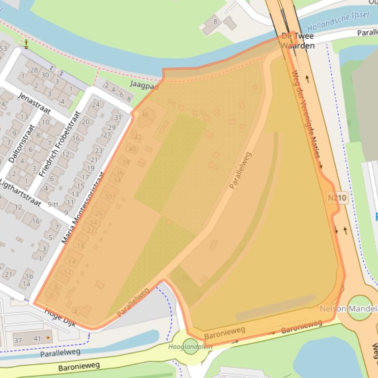 Kaart van postcodegebied 3401WL.