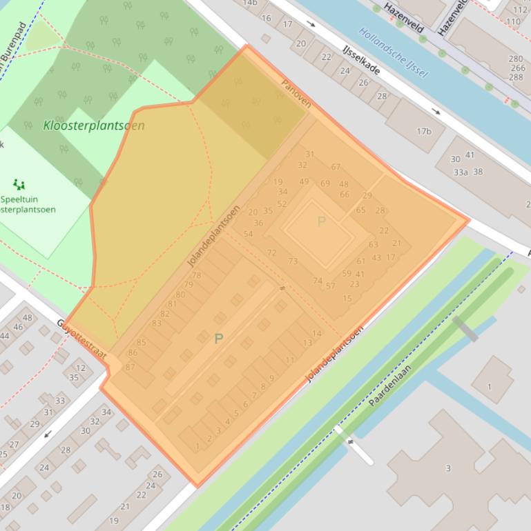 Kaart van postcodegebied 3401XH.